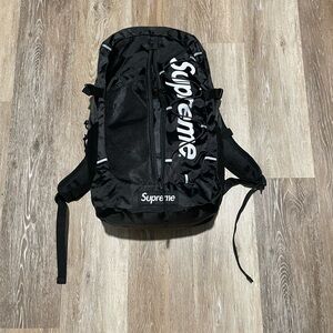 Supreme Black and White Logo Backpack